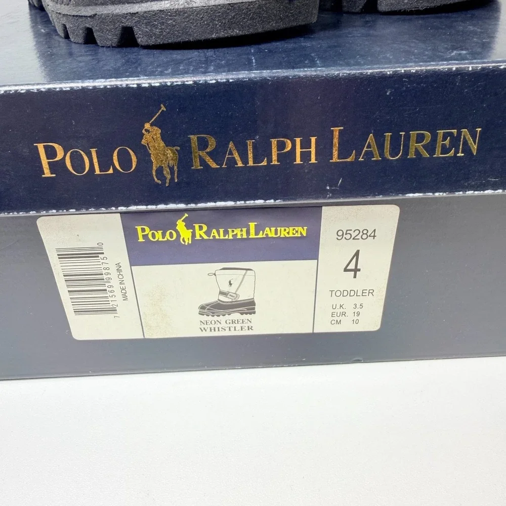 Polo Ralph Lauren Whistler Snow Boots Kids Size 4 Neon Green Winter Outdoor